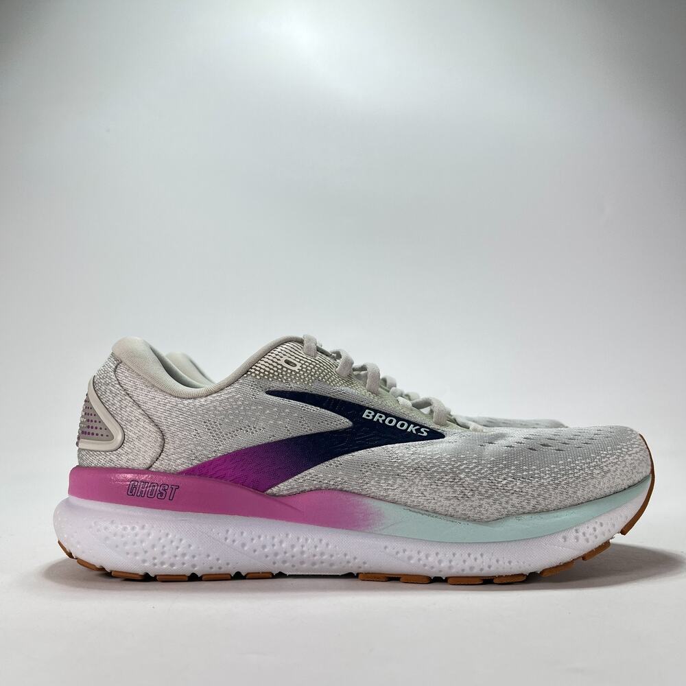 Brooks Ghost 16 Grey Estate Blue Road Running Shoe 1204071B175 Women's Size 8.5